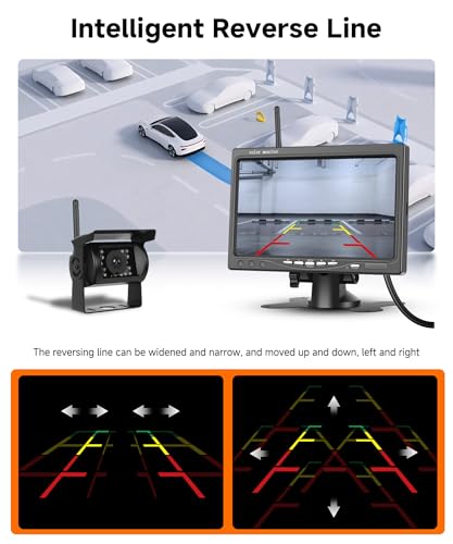 Image of 7 inch Touch Key Wireless Backup Camera System Plug & Play