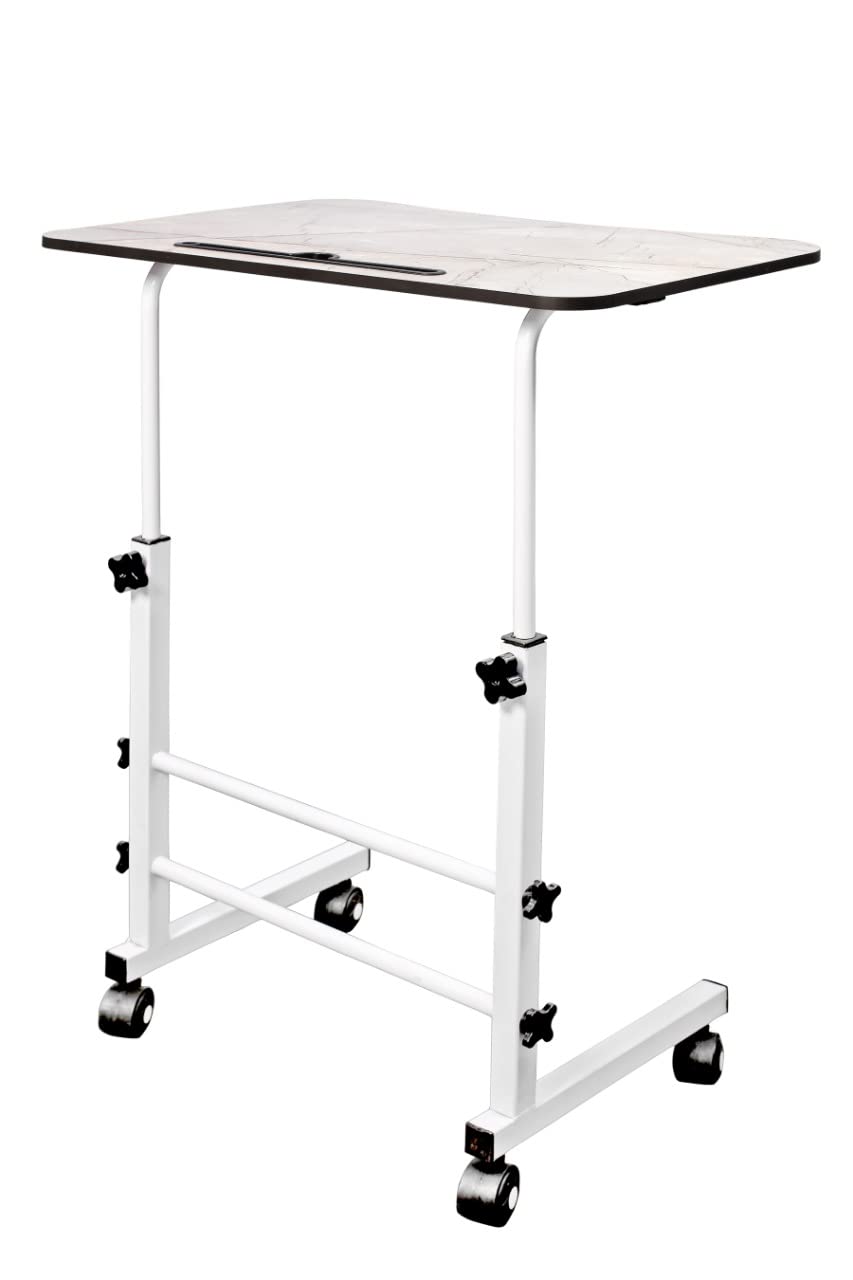 KIVA Multi-Purpose Laptop Table| Study Table Bed Table| Adjustable Height| Portable for Office, Work Form Home, Office Work Station, Ideal for Work from Home Kids Table, Easy to Assemble (White)