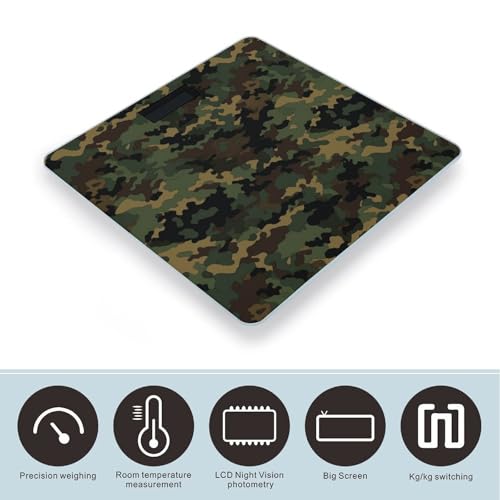 Báscula digital con patrón camuflaje para baño 400 lb miniatura 3