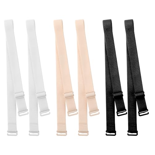 Shoulder Bra Straps Replacement 3 Pairs Women's Convertible Bra Straps, Adjustable Elastic Underwear Shoulder Strap, Bra Shoulder Straps Removable Multi Color Women Bra Straps(15mm Width)