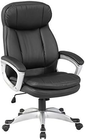 Executive Chair Ergonomic High Back Leather Manager Office Chair by KERMS (Black)