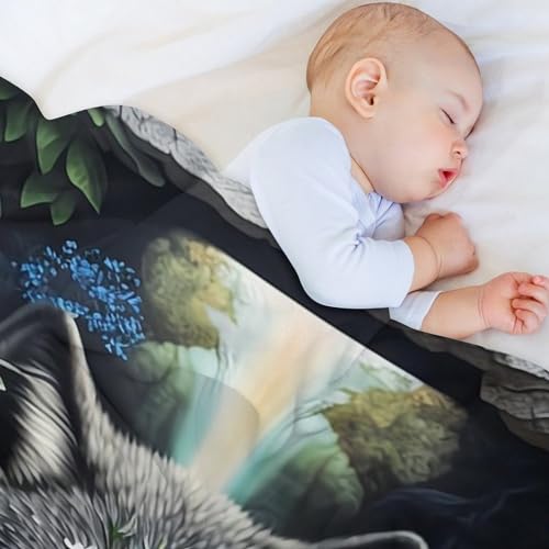 Couverture de lit loup mandala de qualité supérieure 100% flanelle - 5