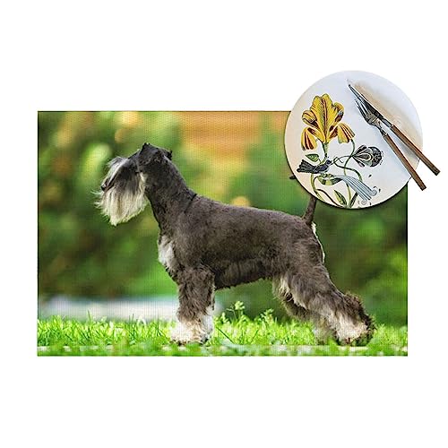 Set de table Schnauzer antidérapant pour table propre et protégée de la chaleur - 5