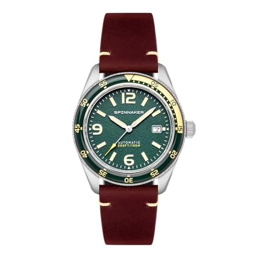Relógio masculino automático Spinnaker Fleuss de 43 mm com pulseira de couro SP-5055