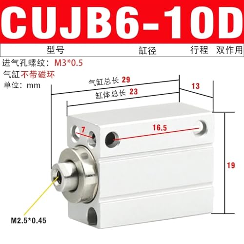 Cilindro mini CUJB de montaje libre para ahorrar espacio en máquinas 3