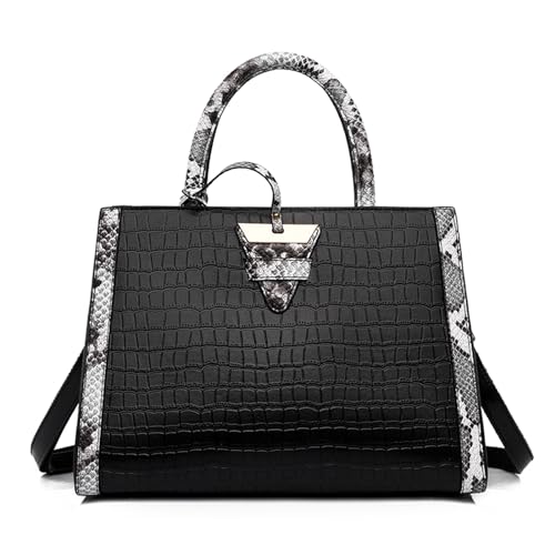 JESSWOKO Handbags for Women Luxury Snakeskin Leather Purse Women's Handbags Snake Skin Shoulder Bag Large Tote Bag Valentines Day Gifts Designer Purses Work Tote Bags for Women