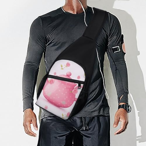 Bolso cruzado pequeño rosa estilo tetera para día miniatura 7