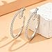 Clip on Hoop Earrings for Women 40mm/50mm/60mm Rhinestone Sparkly Earrings Non Pierced Clip-On Large Hoops Comfortable Lightweight Clip on Earings Fashion Jewelry Gifts