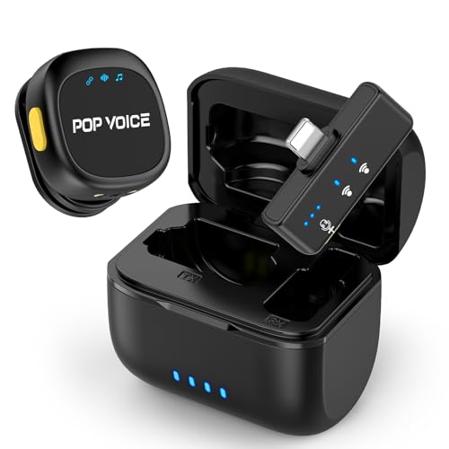 PoP voice Mini Microphone, Tiny Microphones for iPhone,Android, PC,Computer,Laptop,Camera,Professional Condenser Mic for YouTube,Interview,Video,Include Various Accessories