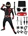 Spooktacular Creations Boys Ninja Deluxe Costume for Kids with Ninja Daggers and Throwing Stars (S 5-7)