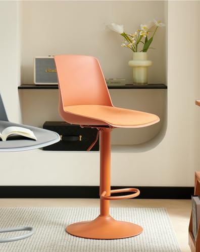 Tabouret de bar pivotant à hauteur réglable avec assise large