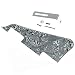 KAISH Zebra Stripe LP Guitar Pickguard with Chrome Bracket for Epiphone Les Paul