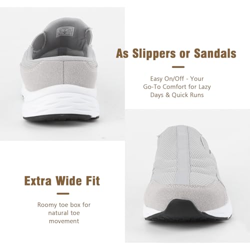 Men's Slip-On Mules | Indoor/Outdoor All Seasons Wide Slippers | Open Back Sneakers & House Shoes | Comfortable Closed-Toe Garden Clogs | Lightweight Breathable Walking Casual Loafers4