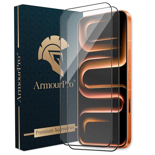 Image of ArmourPro Tempered Glass for Infinix Note 60 Pro - 9H Anti Scratch Screen Protector, Edge to Edge Coverage, HD Clarity, Smooth Touch, Case Friendly | Black, Pack of 2