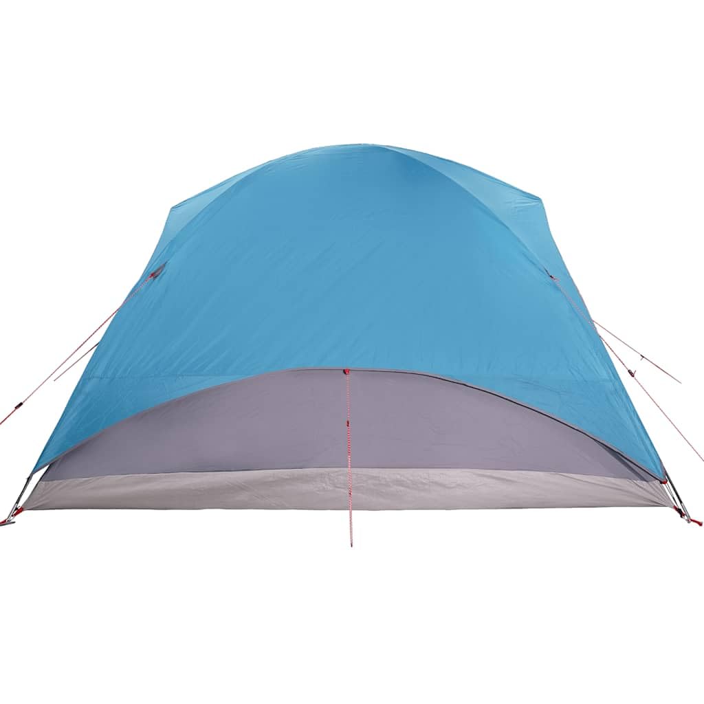 Tunel Family Tent dla 6 osób, wodoodporny, niebieski, 411 x 325 x 180 cm, przenośny schronisko kempingowe z portem elektrycznym, idealny do przygód na świeżym powietrzu i podróży grupowych