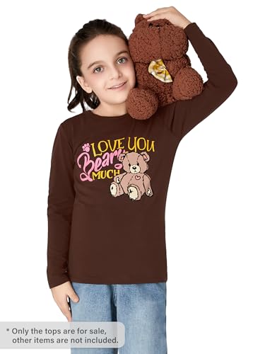 Image of Girls Long Sleeve T-Shirt Cute Versatile Basic Casual Top Size 6-18 | Soft Stretchy Tee for All Day Comfort, Versatile Layering Top for Cold Days, Cute Casual Style for Girls, Durable Easy Care