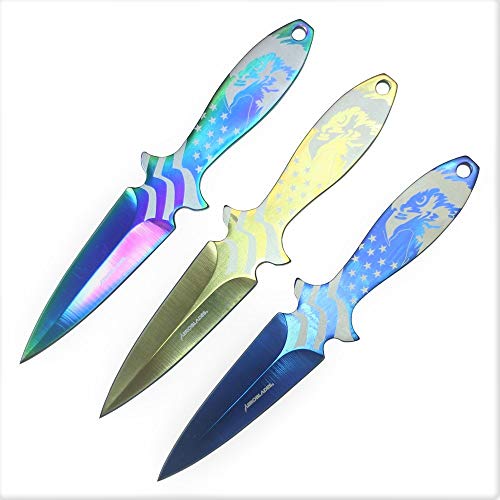 Wuu Jau Co Aeroblades AB11 3 Pcs Set Eagle American Flag Throwing Knife (AB11M)