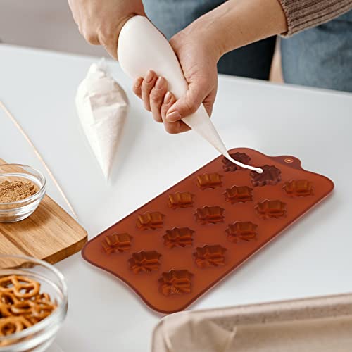 Alipis Silicone Maple Leaves Mold Non-Stick Chocolate Moulds Candy Molds, Brown Reusable Baking Molds For Cake Toppers, 6Pcs #TOP7