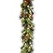 National Tree 9 Foot by 10 Inch Crestwood Spruce Garland with Silver Bristle, Cones, Red Berries and 50 Clear Lights (CW7-306-9A-1)