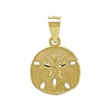 Charm America - Gold Small Sand Dollar Charm - 10 Karat Solid Gold - Dainty Sand Dollar Pendant - Ocean Beach Seashell Charm - Charms For Necklaces, Bracelets, Anklets