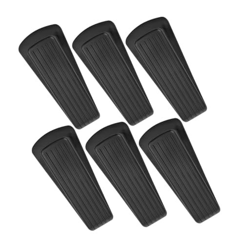 Cabilock 6 Piezas Tope De Puerta Anticolisión Protector Porciones Detener Saliente Guardia Largo Tapón Cromo Pesado para Robusto Cuña De Topes De Puerta La Puerta Se Detiene Negro
