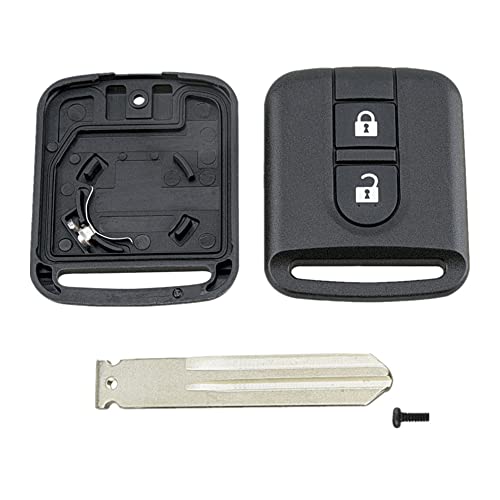 Happyit ABS Car Key Shell Cover Case for Nissan Qashqai Micra Navara Almera NV200 Patrol Y61 2 Buttons Remote Control Replacement Case with Blade - Image 2