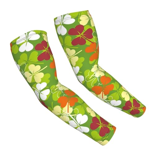 Salelf St. Patrick's Day3 Arm Sleeves Cooling UV Sun Protection Sports Compression Sleeves for Men Women Golf Basketball Arm Sleeves