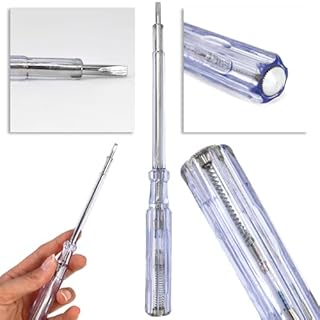 com-four® 3X testeur de Tension VDE - testeur de Phase à Fente avec Tournevis - testeur de Courant Multi-Outil - 19 cm (3 pièces - testeur de Tension 19cm)