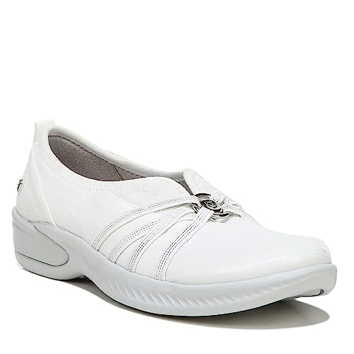 LifeStride BZees Women's Niche Slip-On Comfort Ballet Flat,Bright White,7 Wide