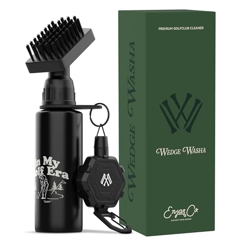 Wedge Washa Premium Golf Club Cleaner with Strong Magnetic Reel and Integrated Water Bottle - Golf Accessories for Men and Women - Essential Golf Club Brush for Golfer by Wedge Washa - Used condition - US$7.06