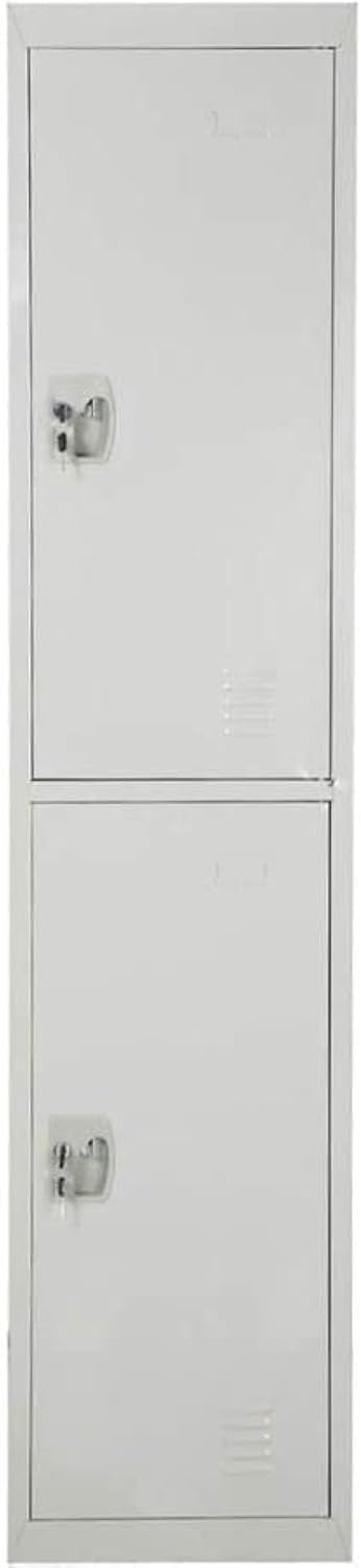 Two Door Metal Steel Locker Steel Cabinet With Keys Grey