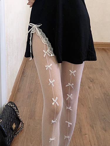 SOUTHRO Women Fishnet Stockings With Bow Tie Girl Cute Fish Nets Tights With Designs4