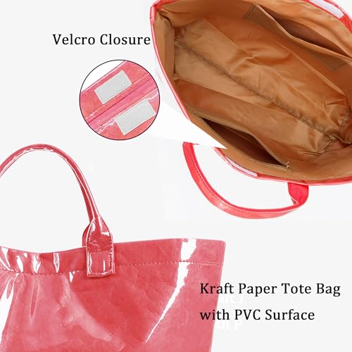 Image of PVC Tote Bag for Women Waterproof Plastic Jelly Tote Letter Print Hobo Handbag for Travel, Gift