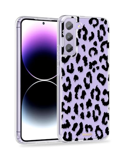 Coque Samsung S22 Plus transparente antichoc fine motif léopard noir pour femmes