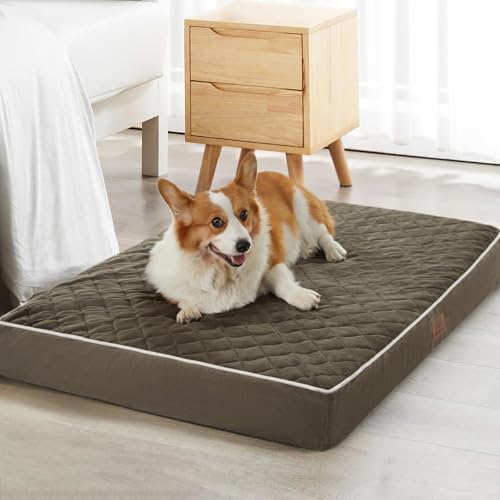 Image of WNPETHOME Orthopedic Giant Dog Beds Large Sized Dog, Waterproof Extra Large Dogs Bed with Removable Washable Cover, Multi-Needle Quilting Dogs Crate Bed