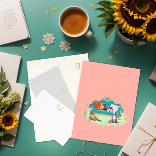 CNLITIHEKA Adorável cartão pop up gato cartão de aniversário cartão de dia das mães cartão 3D cartão