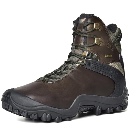 Men's GRAVEL Waterproof Leather Hiking Hunting Boots Insulated