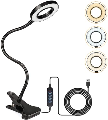 Consejos para Comprar Lamparas de Escritorio Walmart que Puedes Comprar On-line. 41 Salandens Lampara de Escritorio, Lampara Clip, LED Lampara de Mesa con Flexible de 360°, Con 3 Modos De Iluminación y 10 Niveles De Brillo, Blanca, Cálida y Blanca Cálida.