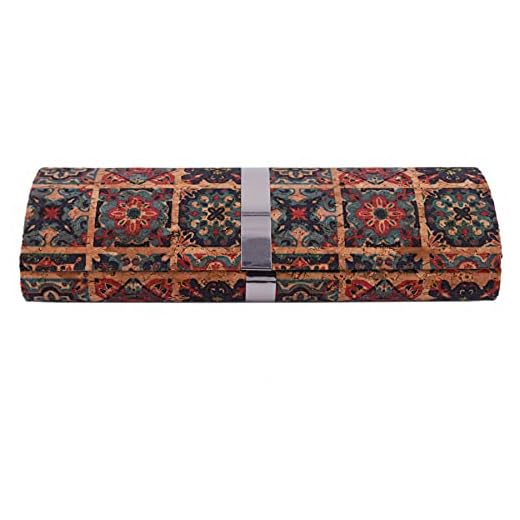 CORKCHO Estuche De Gafas, Funda de Gafas De Corcho Rígida Ovalada, Funda Dura para Guardar Las Gafas, 16x6x3.5cm, Cierre Magnético, Diseño 7