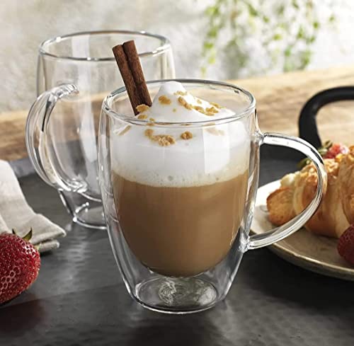 Lyrk Borosilicate Glass Double Wall Coffee Mug 300 ml || Perfect for Cappuccino, Tea, Latte, Hot Beverage (Transparent) - 1 Piece - Image 6