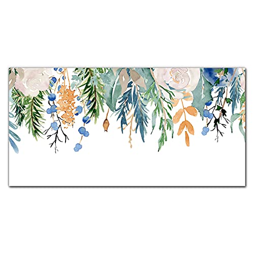 Tableau en verre acrylique 100x50cm haut de gamme motif fleurs de plantes pour salon chic