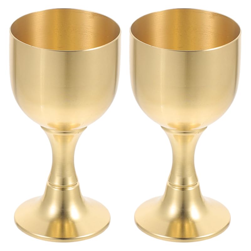 PRETYZOOM Gobelet En Laiton Vintage 3.00In Coupe De Communion Et Calice Religieux Pour Cérémonies Sacrées Design Robuste Et Surface Lisse 2 Pièces