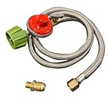 Bayou Classic M5HPR, 0-5 PSI Adjustable Regulator with Stainless Braided Hose