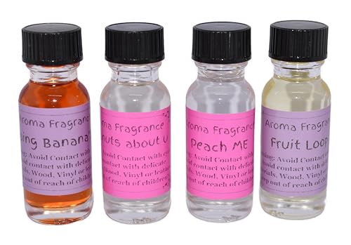 4 Pc Multi Scent 1/2oz Fun Fruity Scented Fragrance Oils Going Bananas