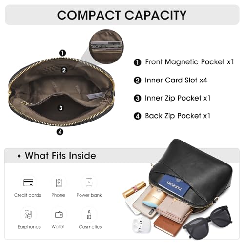 Image of Kattee Small Leather Crossbody Bags for Women, Trendy Purses Handbags Shoulder Bag, Genuine Leather Cross Body Bag for Woman