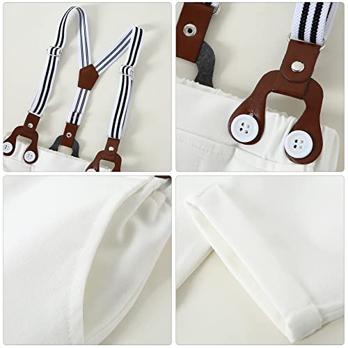 Yallet Toddler Baby Boy Clothes Suit Gentleman Wedding Outfits, Formal Dress Shirt+Bowtie+Vest+Boutonniere+Suspender Pants #TOP7