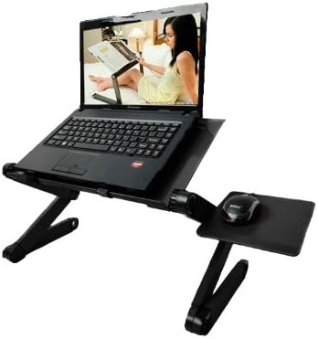 Lifemall 17-Inch Adjustable Vented Laptop Table/Portable Bed Tray Book Stand Dual Layer Tablet (Black)