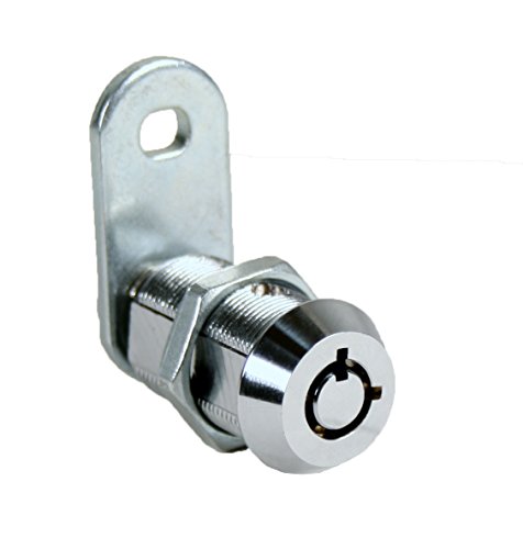 FJM Security 2400AL-KA Tubular Cam Lock with 1-1/8" Cylinder and Chrome Finish, Keyed Alike