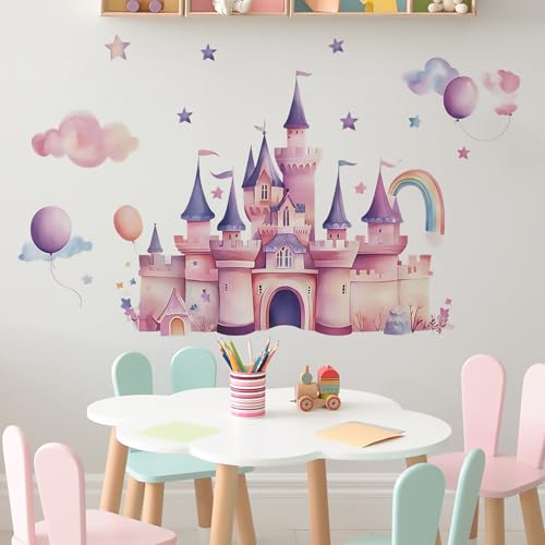 Vinilo Decorativo Castillo Princesa Rosa para Habitaciones Infantiles miniatura 7
