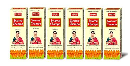 Image of MOKSH Swarna Chandan Agarbatti - Resealable Zipper Pouches, 270 g Total, Pack of 3 | Sandalwood Incense Sticks for Puja, Meditation & Home Fragrance